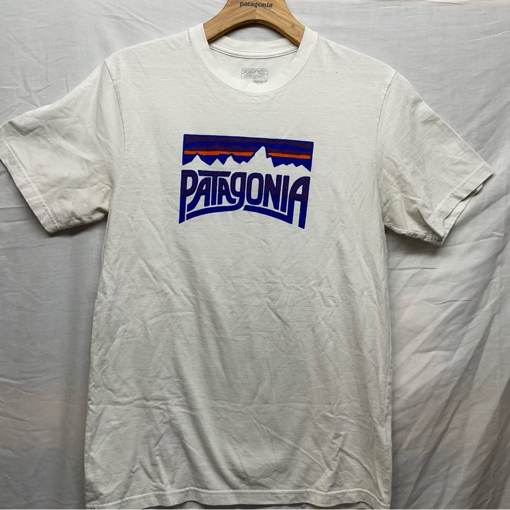 Patagonia t-shirt white mountains men’s medium